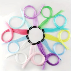 Colorful Synthetic Clip In Hair Extensions for Daily Use