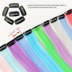 Colorful Synthetic Clip In Hair Extensions for Daily Use