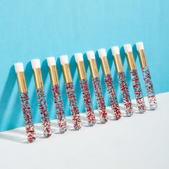 10pcs Crystal Rod Eyelash Brow Mascara Brush Lash Extension Cleansing Brush