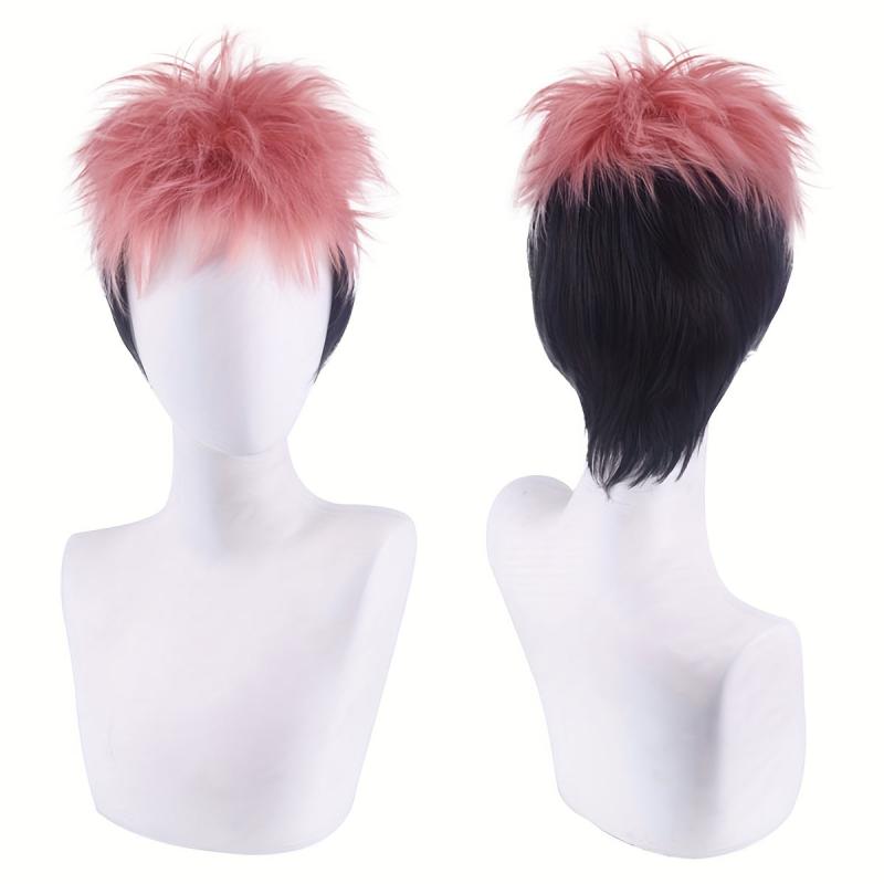 Short Spiky Synthetic Hair Anime Cosplay Wig for Boys Games Costume