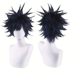 Short Spiky Synthetic Hair Anime Cosplay Wig for Boys Games Costume