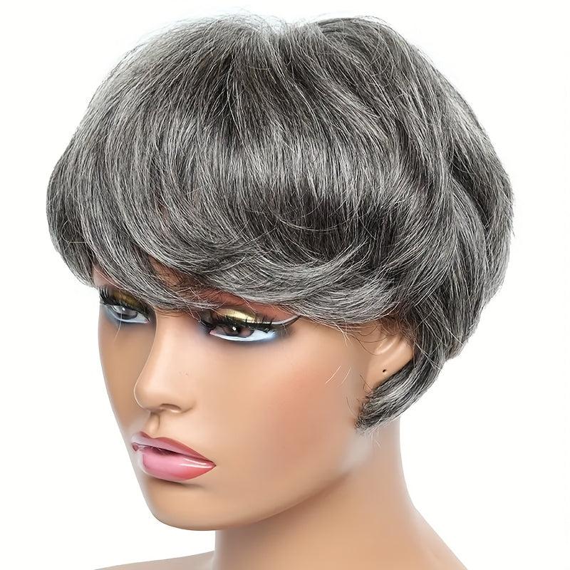 15 24 Cm Short Bob Pixie Cut Wigs With Bangs For Women Heat Resistant