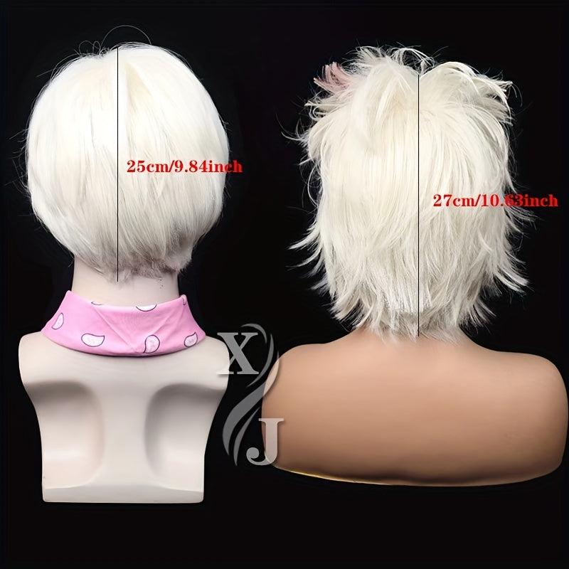 Short Straight Wig with Side Bangs for Women Halloween Costume