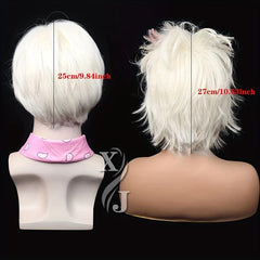 Short Straight Wig with Side Bangs for Women Halloween Costume