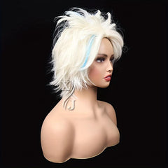 Short Straight Wig with Side Bangs for Women Halloween Costume