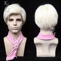 Short Straight Wig with Side Bangs for Women Halloween Costume