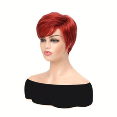 Short Red Wigs For Women Layered Heat Resistant Cosplay Wig