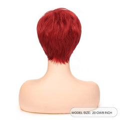 Short Red Wigs For Women Layered Heat Resistant Cosplay Wig