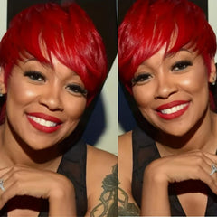 Short Red Wigs For Women Layered Heat Resistant Cosplay Wig