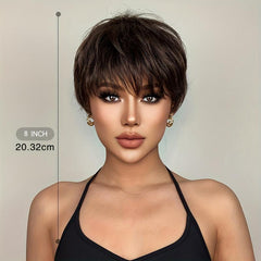 Short Straight Synthetic Wig With Bangs for Women