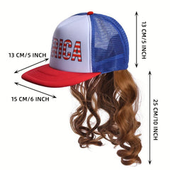 Unisex Loose Curly Hair Hat Adjustable Baseball Hairstyle Wig