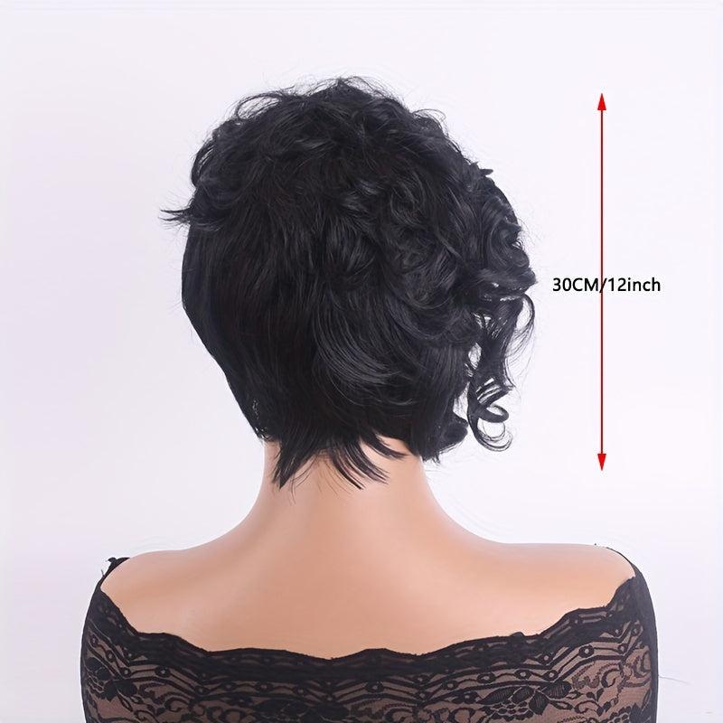 Short Curly Wig With Bangs Synthetic Wig Heat Resistant