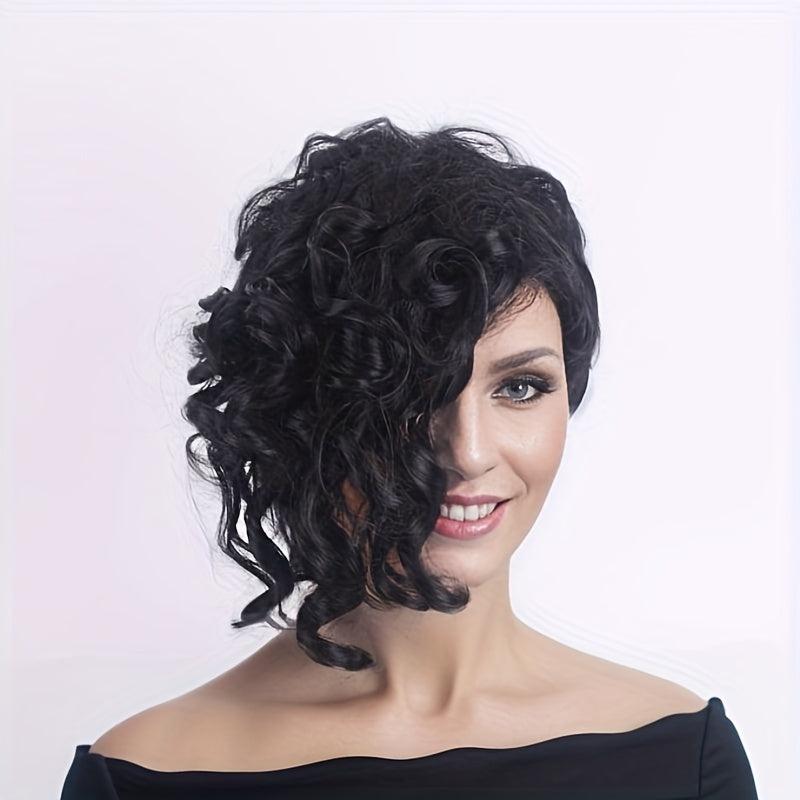 Short Curly Wig With Bangs Synthetic Wig Heat Resistant