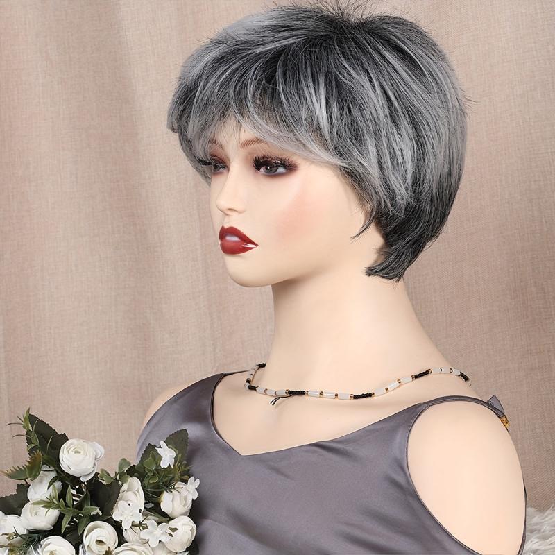 Ombre Short Pixie Cut Synthetic Wig for Women