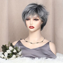Ombre Short Pixie Cut Synthetic Wig for Women