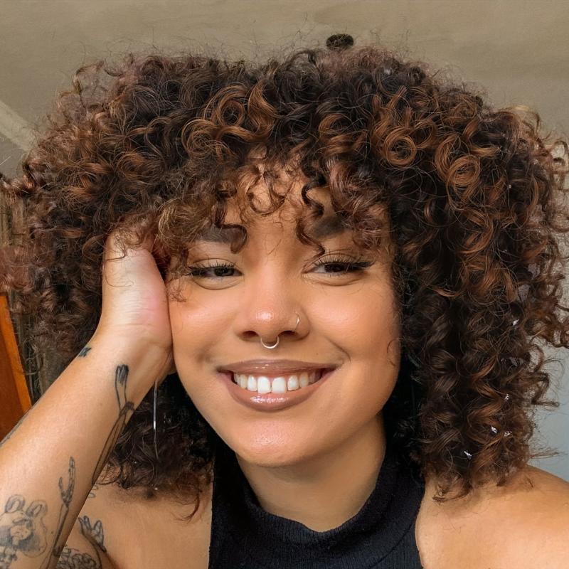 Short Kinky Curly Wig Ombre Brown Afro Wig
