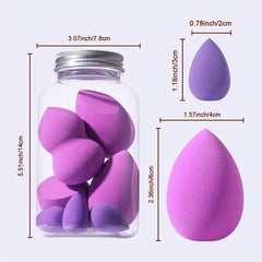 7pcs Colorful Makeup Sponge Set with Storage Bucket Dual Use Powder Puff