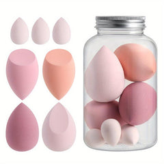 7pcs Colorful Makeup Sponge Set with Storage Bucket Dual Use Powder Puff