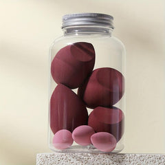 7pcs Colorful Makeup Sponge Set with Storage Bucket Dual Use Powder Puff