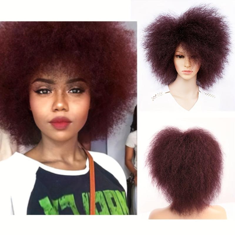 Short Afro Curly Wigs Soft Fluffy Hair Replacement Wigs For Women