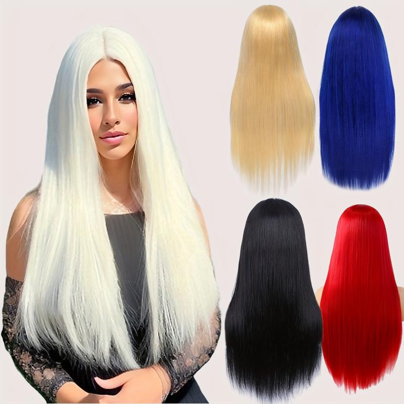 Colorful Long Straight Wig Synthetic Wig For Cosplay Party