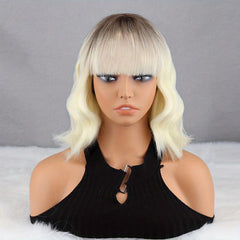 Short Wavy Red Wig with Bangs for Women