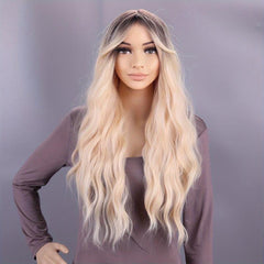Long Burgundy Wavy Wig - Curly Hair Synthetic Heat Resistant Fiber