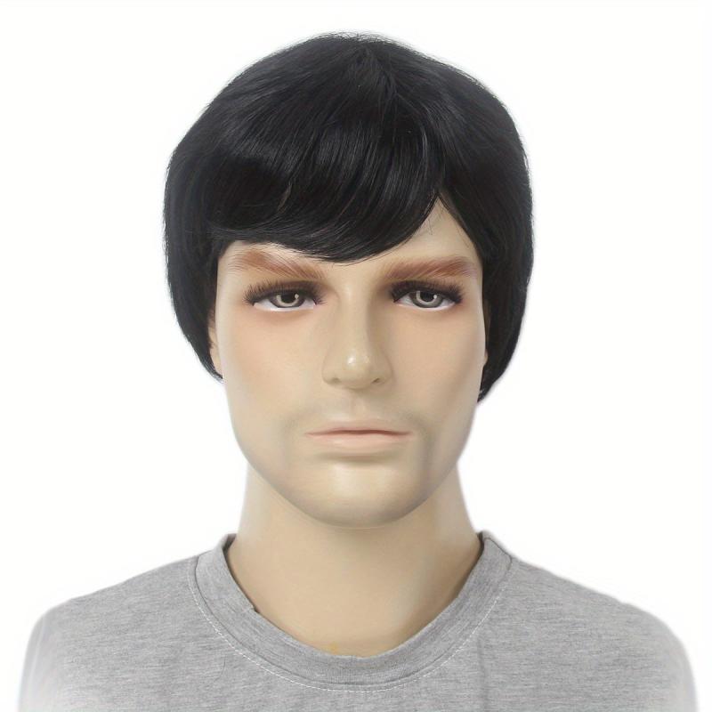 Men Short Curly Wavy Synthetic Layered Hair Wig