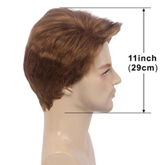 Men Short Curly Wavy Synthetic Layered Hair Wig