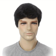 Men Short Curly Wavy Synthetic Layered Hair Wig