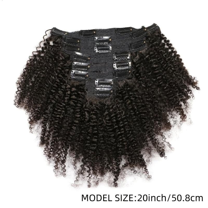 8 Pcs Afro Curly Clip In Human Hair Extensions