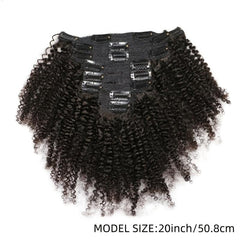8 Pcs Afro Curly Clip In Human Hair Extensions