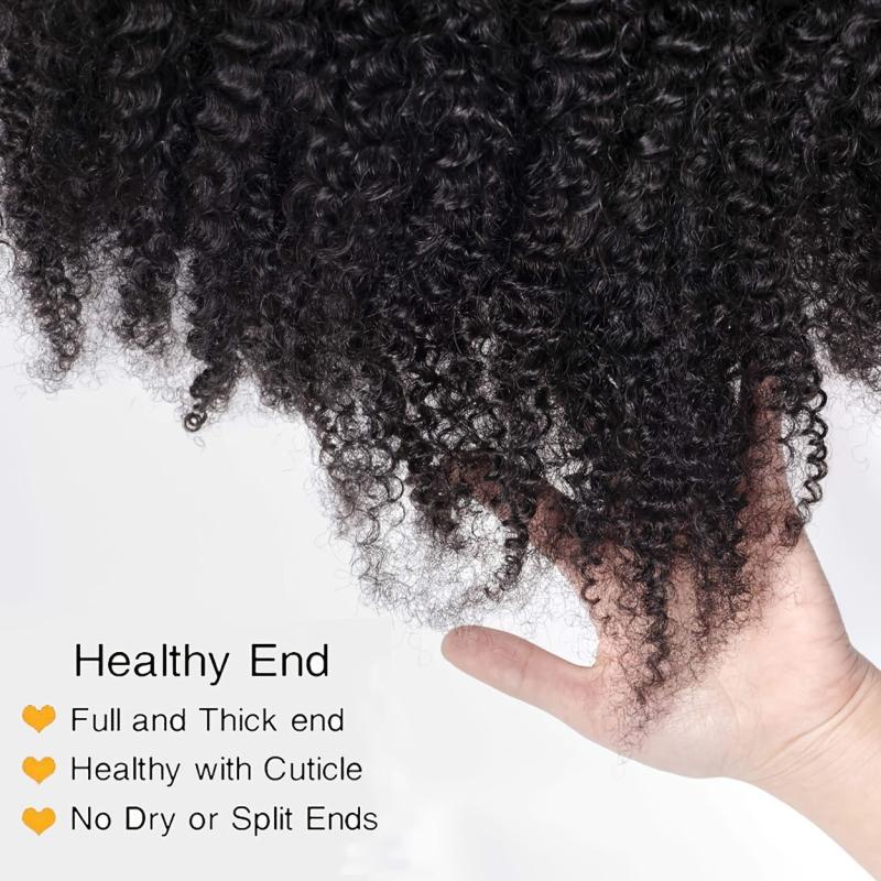 8 Pcs Afro Curly Clip In Human Hair Extensions