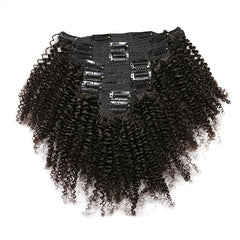 8 Pcs Afro Curly Clip In Human Hair Extensions