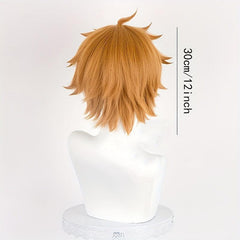 Short Spiky Brown Wig with Bangs for Anime Cosplay