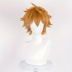 Short Spiky Brown Wig with Bangs for Anime Cosplay