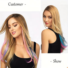 Rainbow Hair Extensions Kit 90 100 PCS I Tip Stick Hair Extensions Women