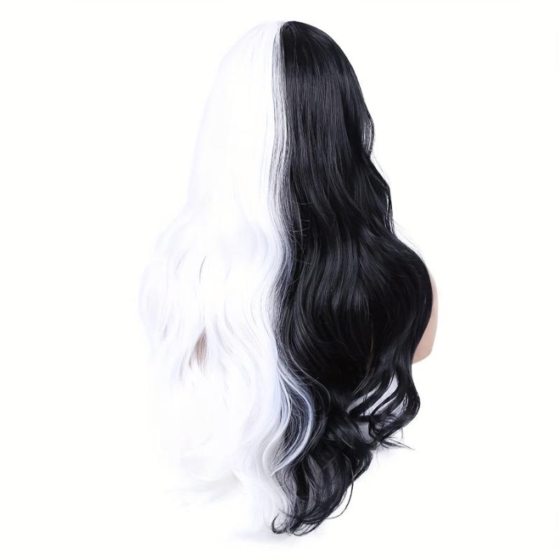 66 Cm Long Wavy Hair Curly Wig Middle Part Synthetic Heat Resistant