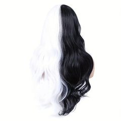 66 Cm Long Wavy Hair Curly Wig Middle Part Synthetic Heat Resistant