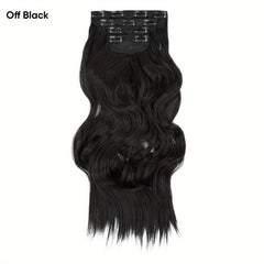 4PCS Long Wavy Brown Hair Extensions 55 88 Cm Synthetic Fiber Wig