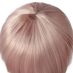 Pink Long Curly Wig With Bangs Synthetic Wig Beginners Friendly Heat Resistant