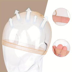 2pcs Invisible HD Wig Caps for Women Lace Front Wigs Transparent Stocking Caps