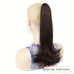 Long Straight Ponytail Hair Extension Heat Resistant 35