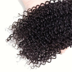 8pcs Kinky Curly Human Hair Extensions Double Weft Natural Wigs