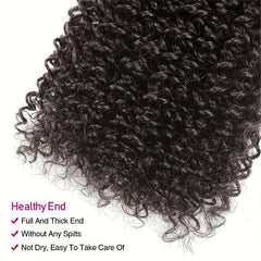 8pcs Kinky Curly Human Hair Extensions Double Weft Natural Wigs