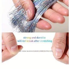 Y2K Tinsel Hair Extension 50 8 Cm Glitter Rainbow Colored Crochet Hair