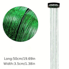 Y2K Tinsel Hair Extension 50 8 Cm Glitter Rainbow Colored Crochet Hair