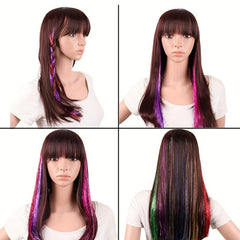 Y2K Tinsel Hair Extension 50 8 Cm Glitter Rainbow Colored Crochet Hair