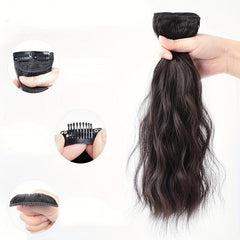Curly Hair Patch with Fluffy Water Ripple Hair on Female Head