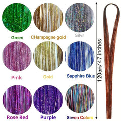 Tinsel Hair Extension Kit 12 Mixed Colors 38 cm 2400 Strands